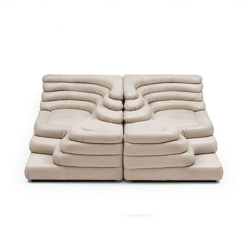 Irregular high-density foam sofa living room home furniture modern  leather combination sofa