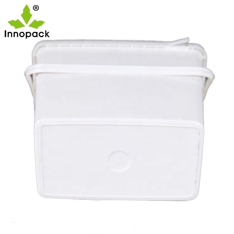 Wholesale Custom Food Packing 3L 4L Rectangular Square Plastic Bucket food grade Bucket with Lids and Plastic Handle