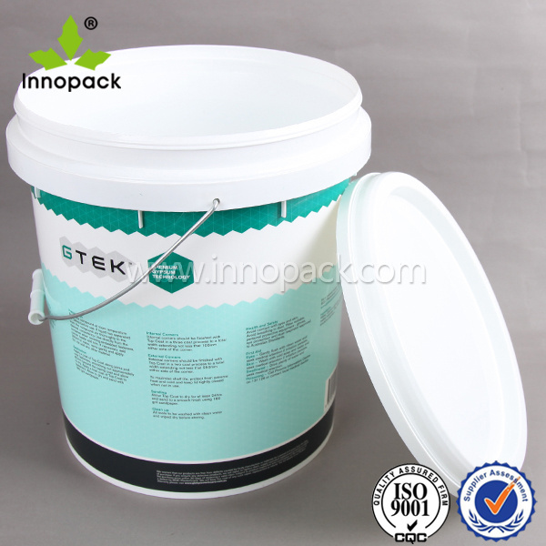 food grade 15 liter plastic Pails, 4 Gallon empty round buckets with IML Printing