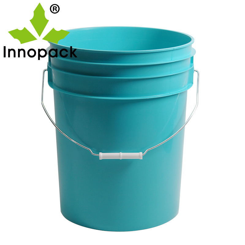 Light blue 20L American Plastic Bucket For Paint With Lid And Handle