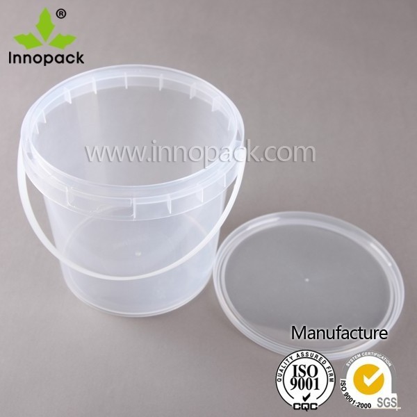 4L transparent plastic bucket,clear plastic bucket with lid