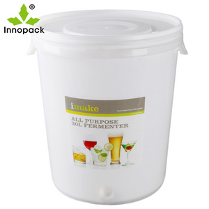 30 Liter fermentation transparent round big plastic bucket with tap