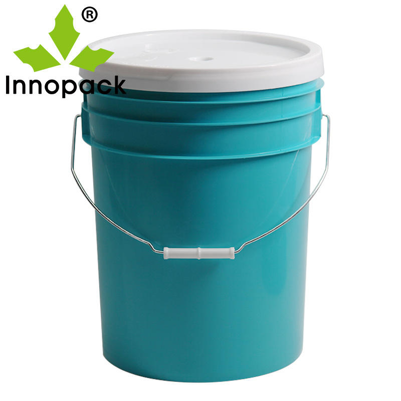 Light blue 20L American Plastic Bucket For Paint With Lid And Handle