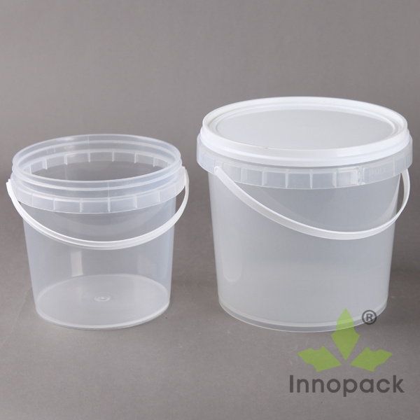 4L transparent plastic bucket,clear plastic bucket with lid