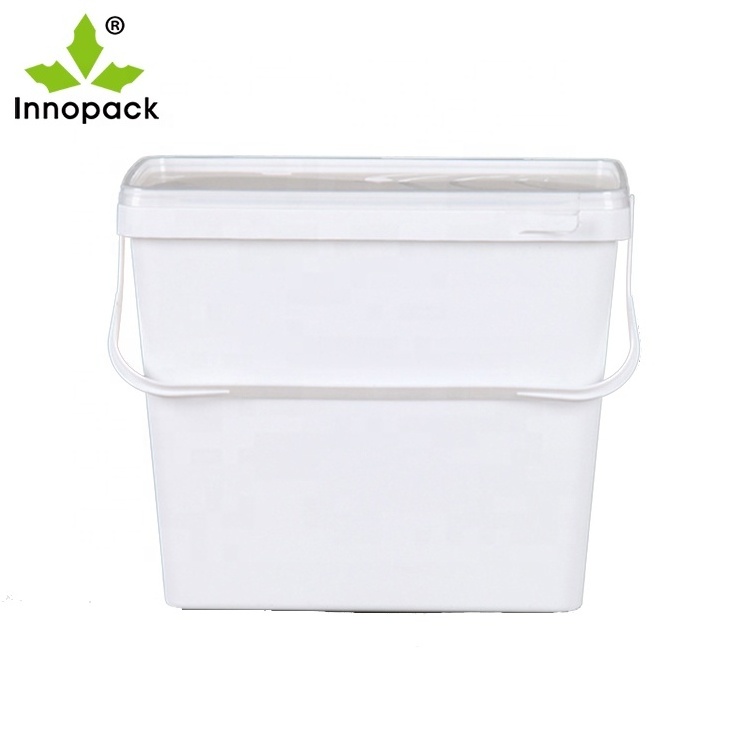 Factory wholesale Custom Food Packing 3L 4L Square Plastic Bucket food grade Bucket with lids