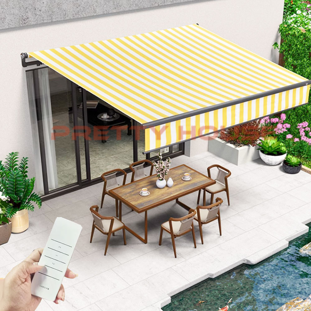 Aluminum retractable sunshade awnings outdoor garden aluminum gazebo shade