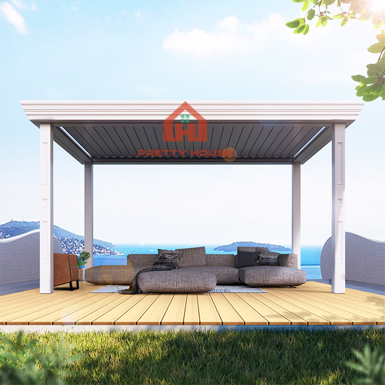 Bioclimatic 3x4 3x3 louvered roof aluminium garden aluminum outdoor arches pergolas gazebo