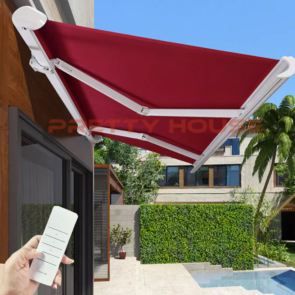 Patio Awnings Folding Arm Sunshade Aluminum Window Awning for Balcony Outdoor Retractable Awnings