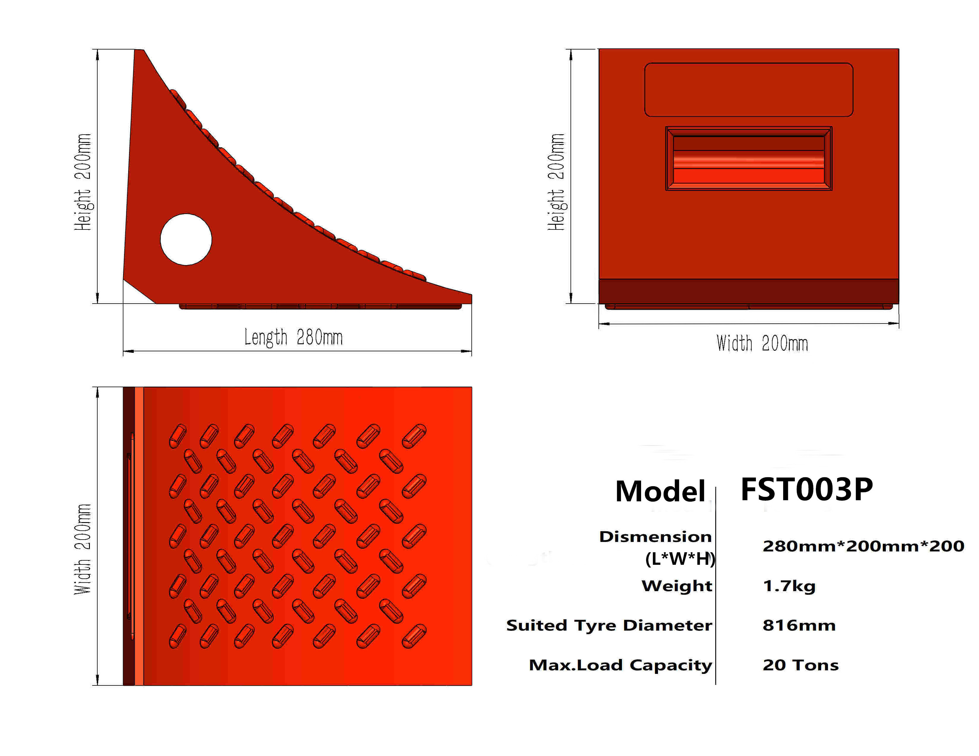 20 tons polyurethane tire wheel chock block