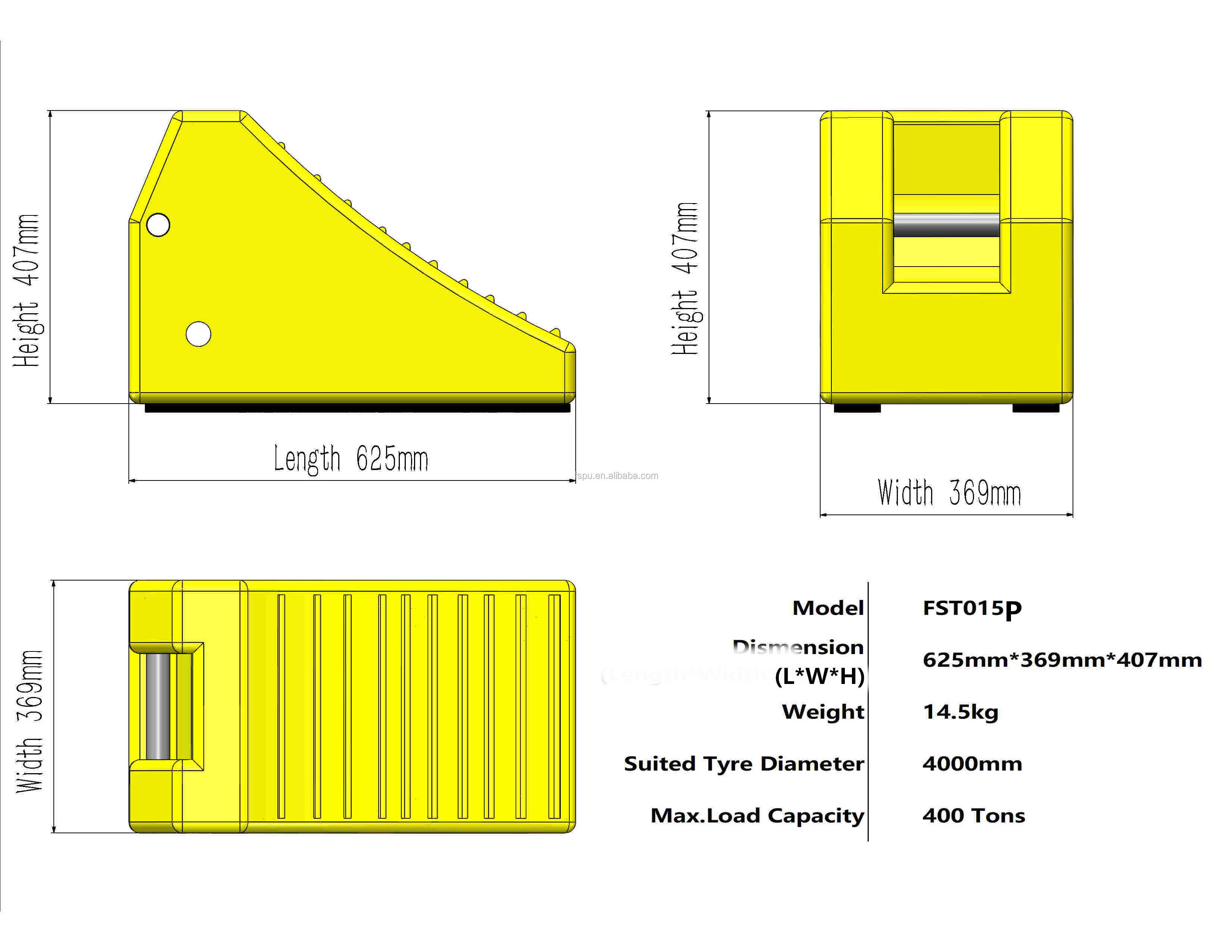 Indonesia hot sale heavy truck pu wheel chock for 400 tons truck tire safety parking