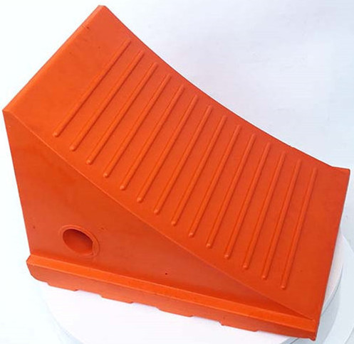 parking block customized pu rubber wheel chock durable wheel chock