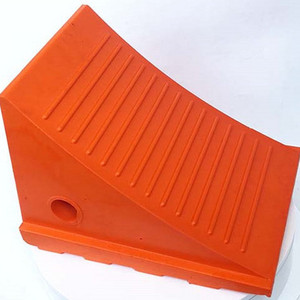 parking block customized pu rubber wheel chock durable wheel chock