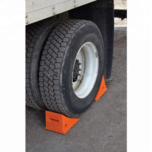 parking block customized pu rubber wheel chock durable wheel chock