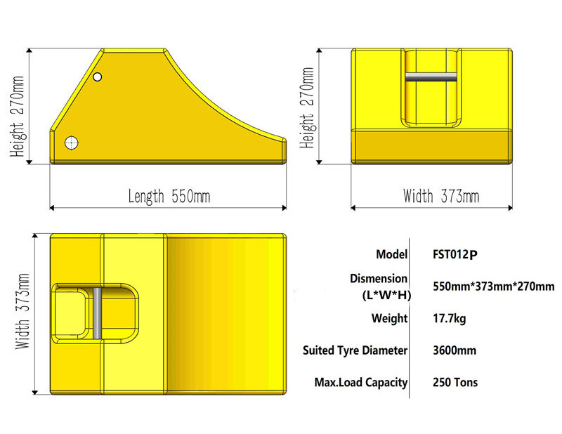 250 tons Vehicle equipment  rubber car parking for truck wheel chock