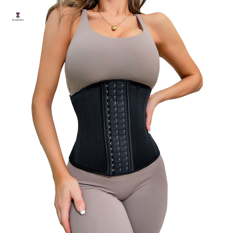 new women 23 steel bones neoprene Sweat curve Band Waist Trainer Belly Belt with Hooks XXXL