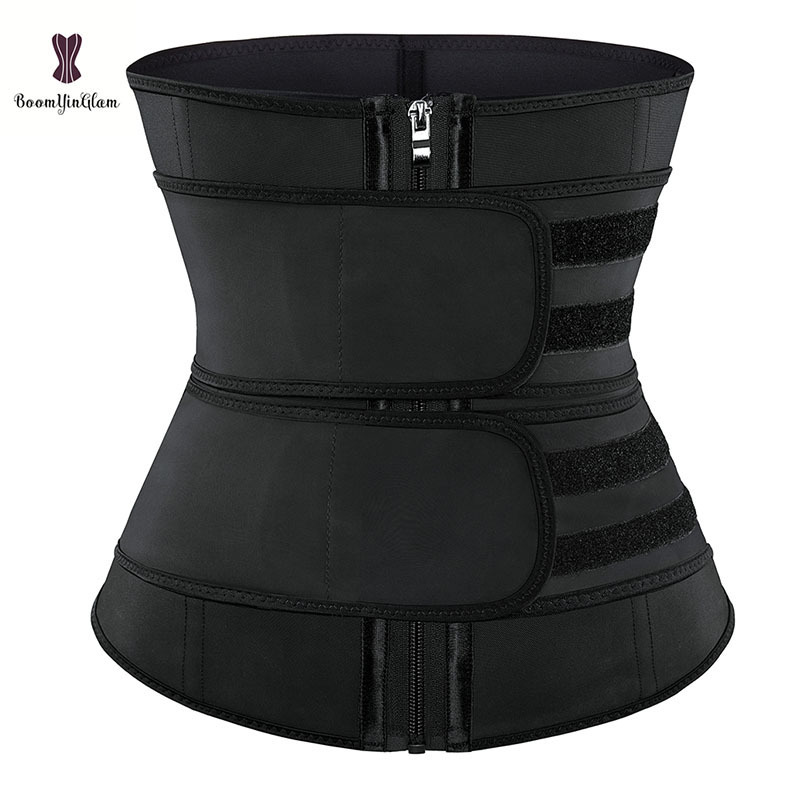 Zip And Hook Detachable 2 Strap Waist Trainer Latex Waist Girdle Colombians Waist Trimmer Belt With Private Label