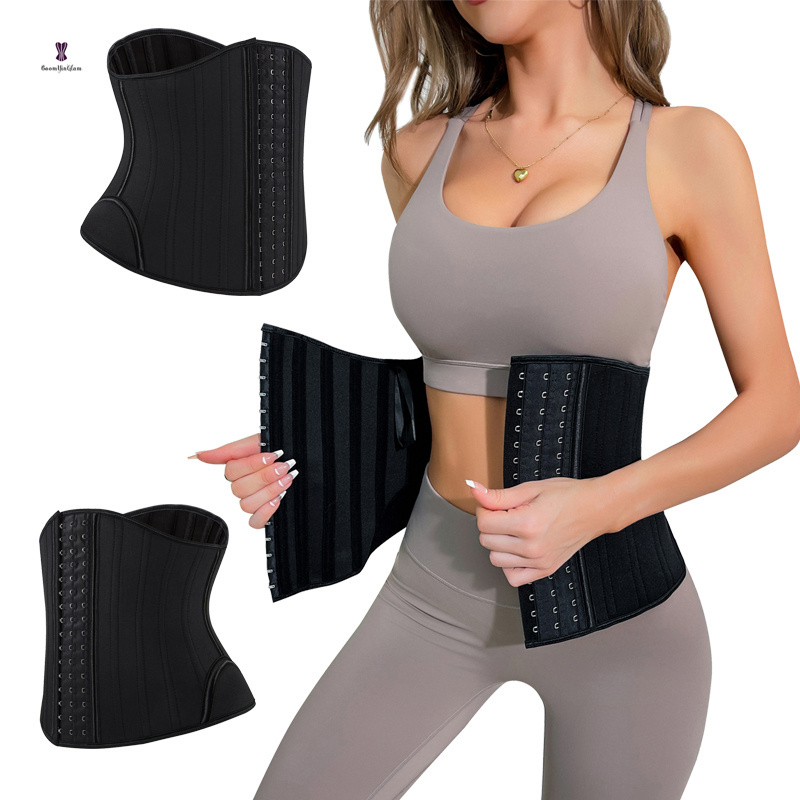 new women 23 steel bones neoprene Sweat curve Band Waist Trainer Belly Belt with Hooks XXXL