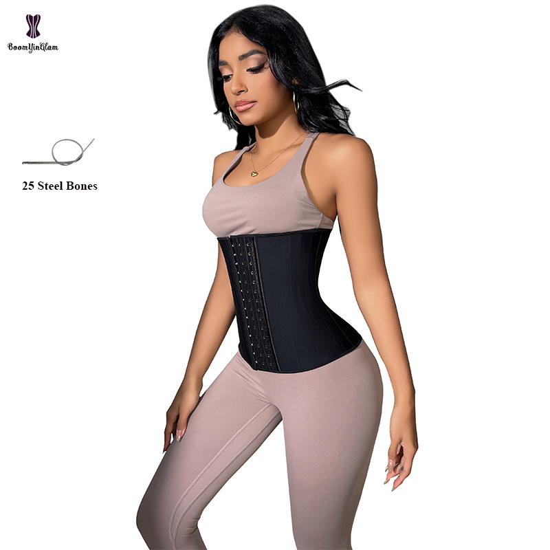 Plus Size Xs-xxxl Wholesale Colombian Girdles Matte Latex 25 Steel Bone Waist Trainer Corset Women With Private Label