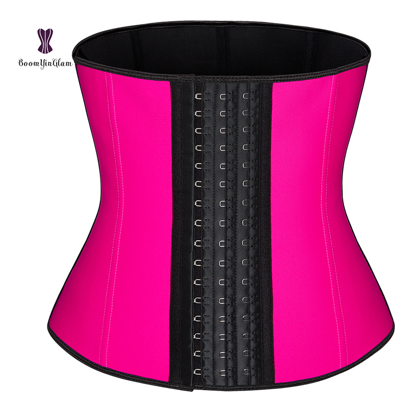 latex rubber waist trainer 3 rows of hooks shaper girdles colombian waist reducing corset