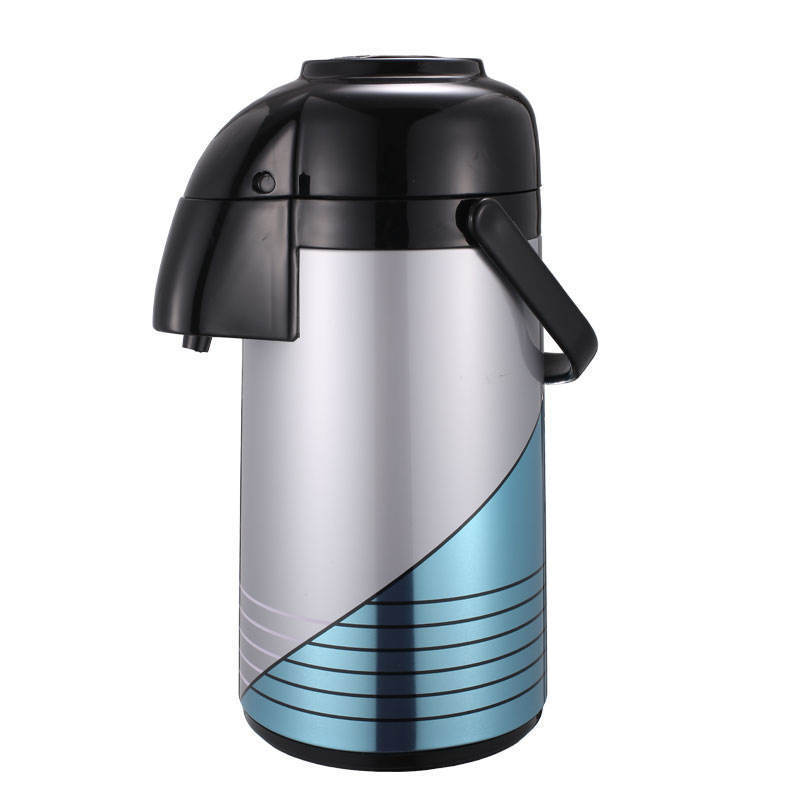 Thermos Vacuum Pump Flask Air Pressure Airpot Coffee Pot Disposable Coffee Dispenser With Glass Refill Inside