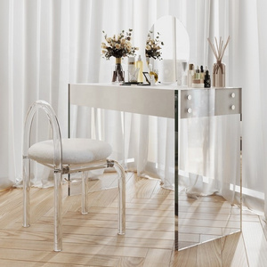 Light Luxury Acrylic Vanity Modern Master bedroom Clear makeup table Rock slab high end designer vanity table