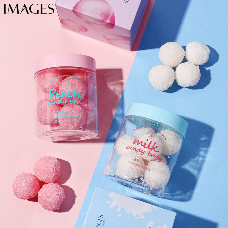 IMAGES Wholesale Milk Candy Exfoliating Body Scrub Whitening Moisturizing Private Label Body Scrub Cream