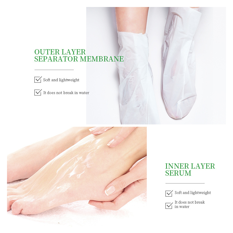 BPDE 2 Pairs Private Label Avocado Peel Callus Remover Peeling Mask Feet Skin Care Socks Exfoliating Foot Mask