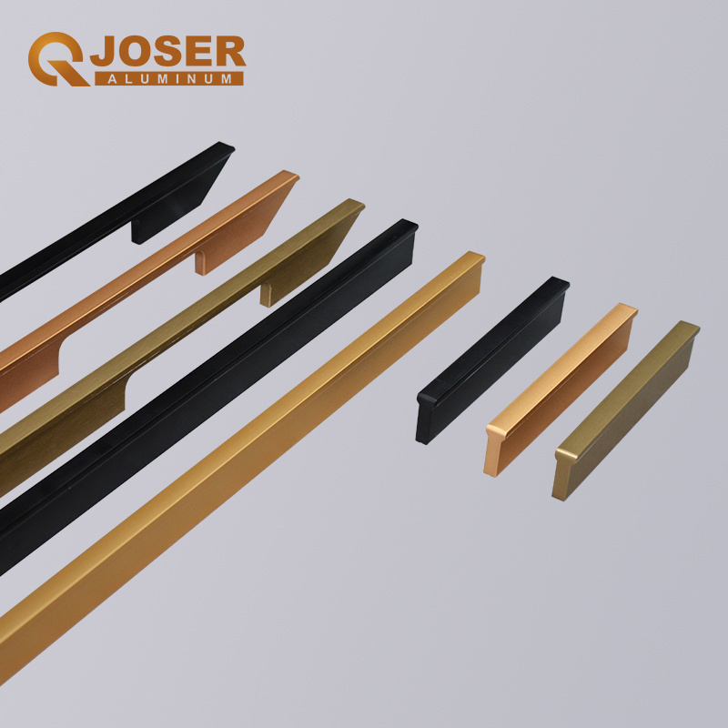 Joser Modern Kitchen Door Black Matt pull minimalist Wardrobe Profile Aluminum Long Cabinet handles