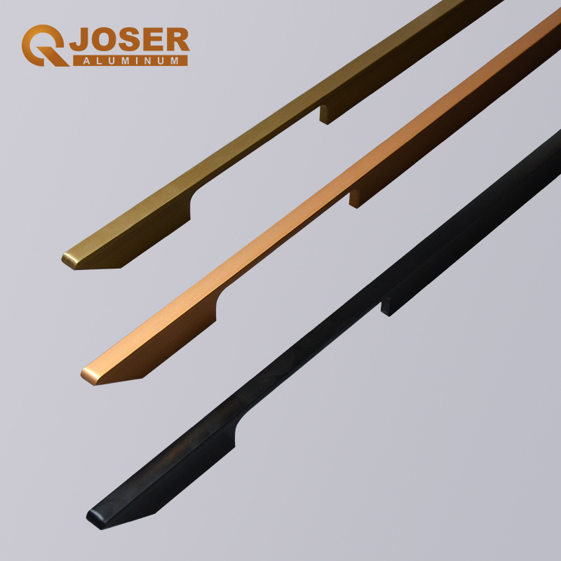 Joser Modern Kitchen Door Black Matt pull minimalist Wardrobe Profile Aluminum Long Cabinet handles