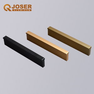 Joser Modern Kitchen Door Black Matt pull minimalist Wardrobe Profile Aluminum Long Cabinet handles