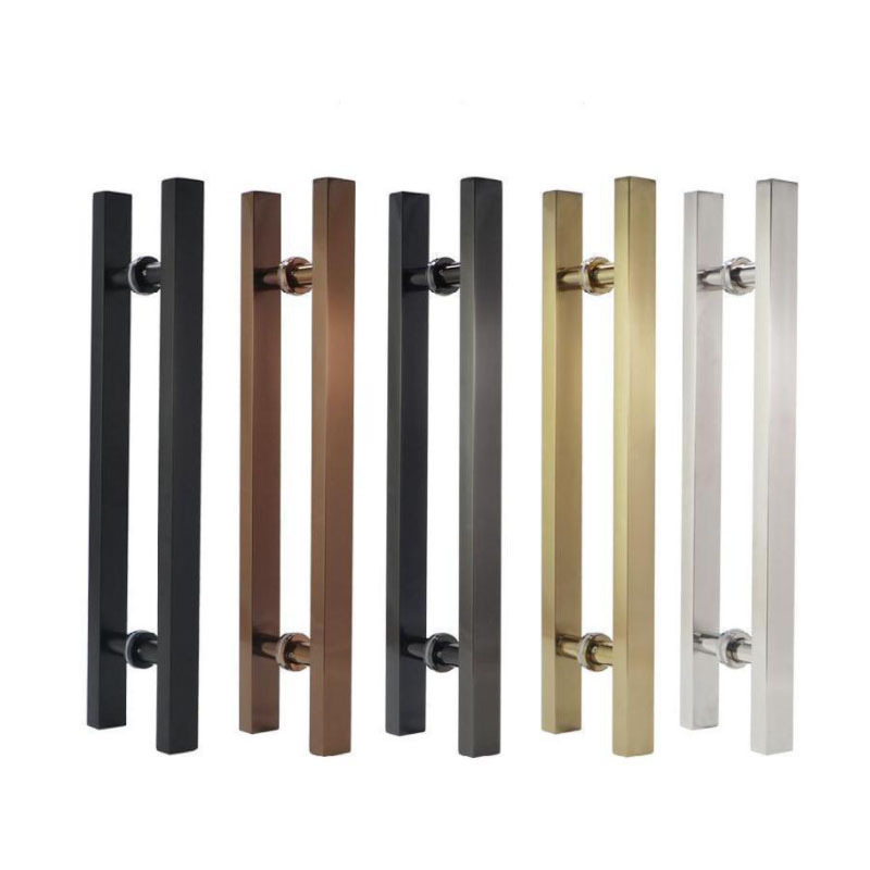 Square Stainless Steel Push Door Pull Handle Solid Wood Door Handle