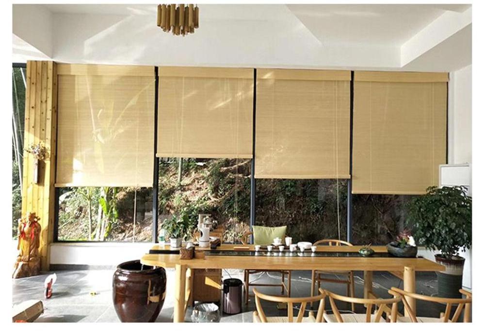 Keewo easy exterior interior manual  bamboo shade curtain blind for window doors