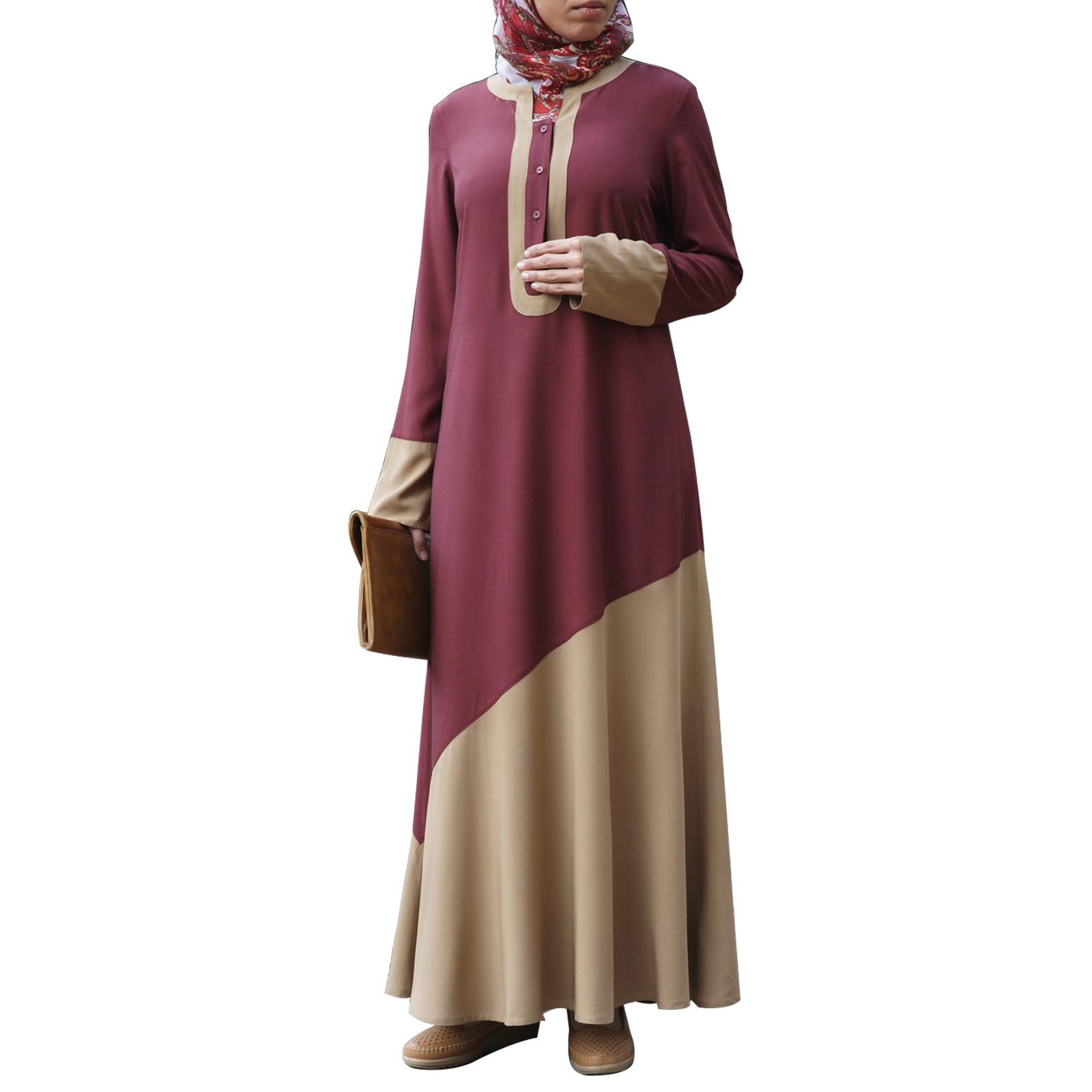 Arab Muslim Lady Long Sleeve Luxury Abaya Dubai Wholesale  Single Breasted Single Headed Slide Fashion Abaya