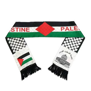 Custom Decoration Free Palestine Scarf Keffiyeh Wholesale Satin Neck Palestine Flag Scarf