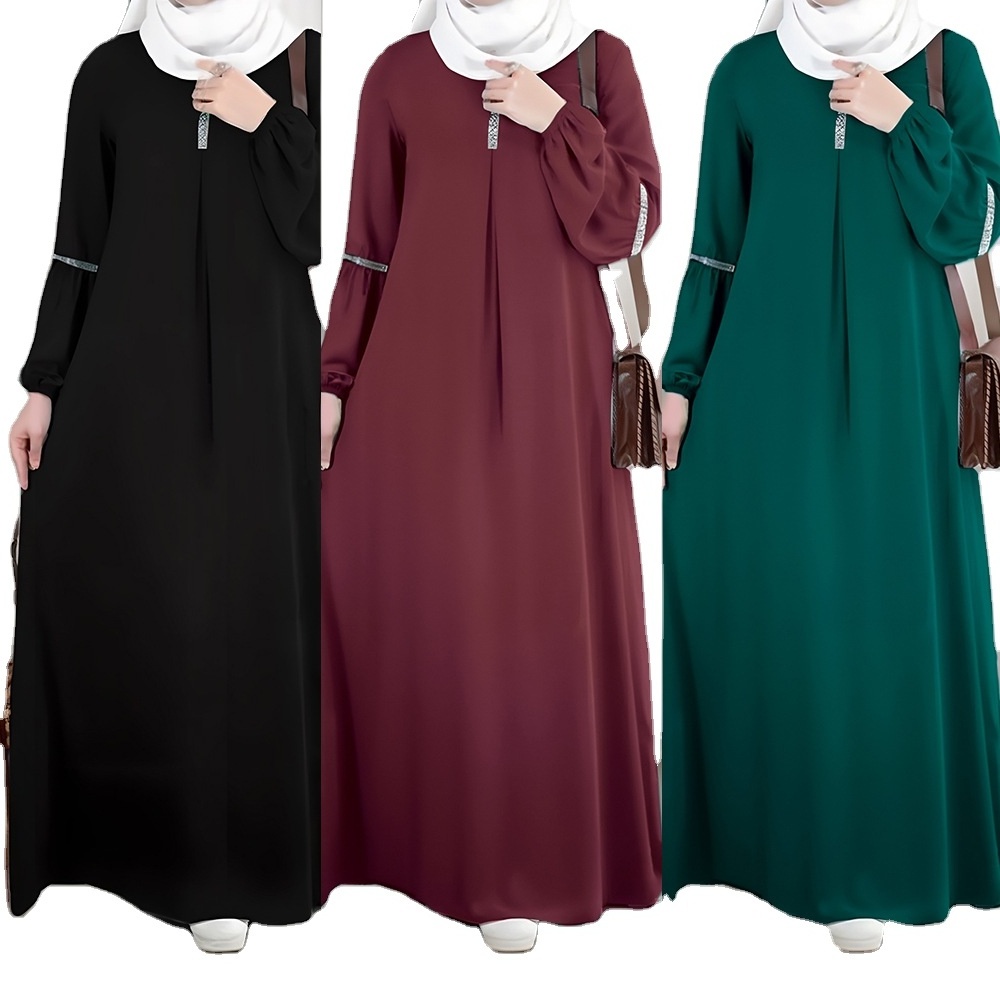 Middle East  fashion long sleeved Abaya dress dubai turkish afghan jibab arab kaftan abaya muslim dresses