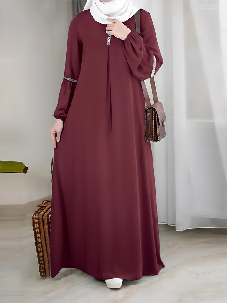 Middle East  fashion long sleeved Abaya dress dubai turkish afghan jibab arab kaftan abaya muslim dresses