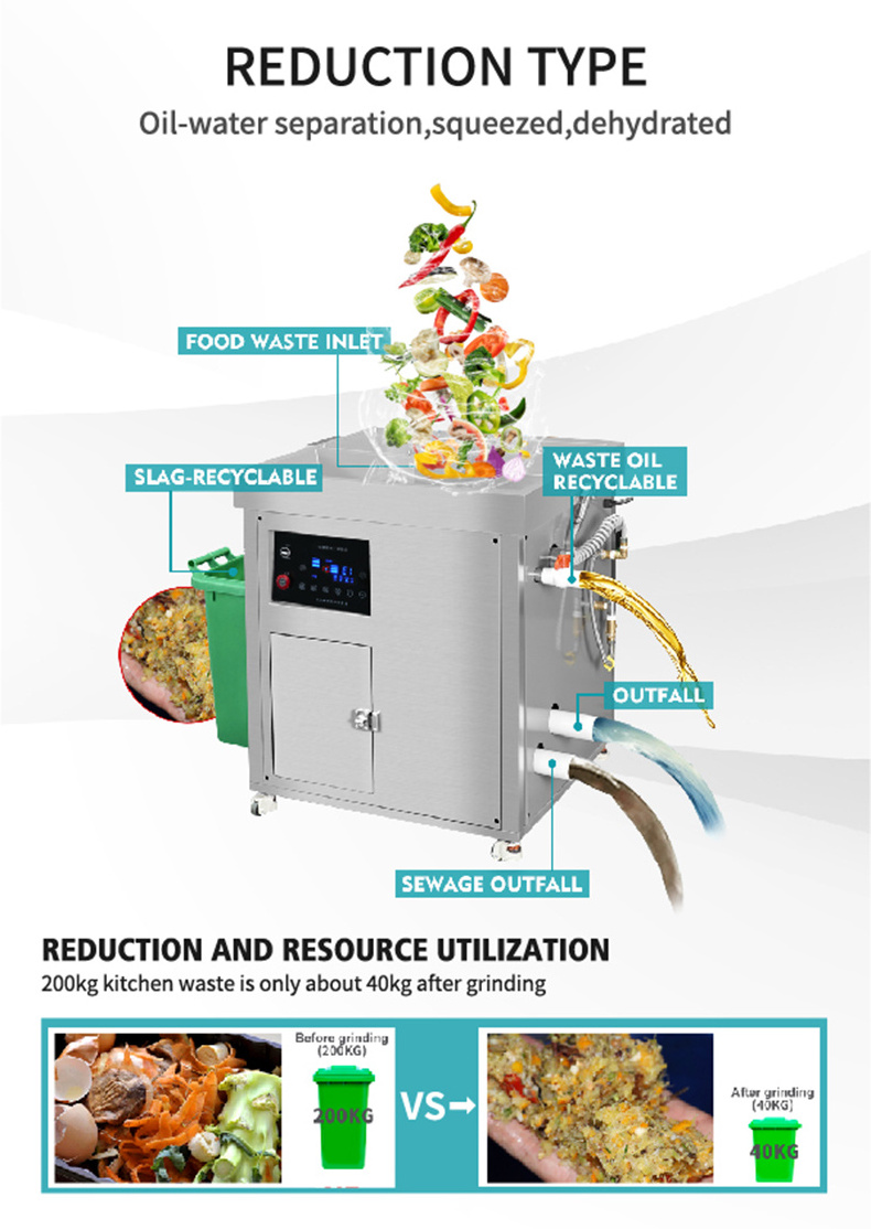 food waste dehydrator garbage disposer recycling commercial  kitchen  food waste disposer  machine