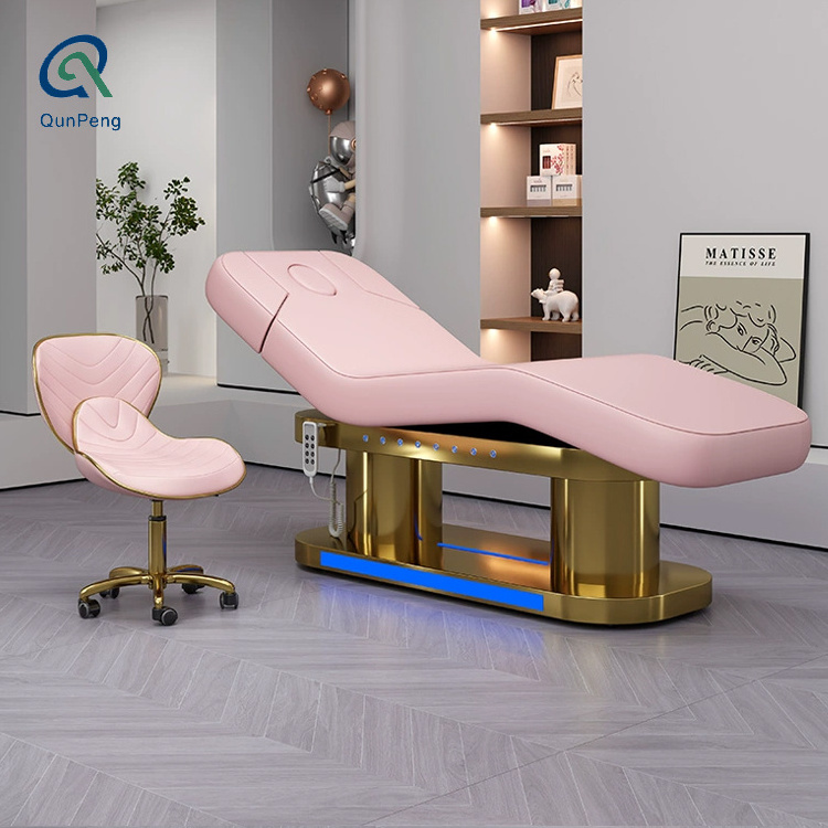 Qunpeng Wholesale Spa Electric Beauty Bed Massage Table Facial Bed Salon/Facial Bed For Beauty Parlour