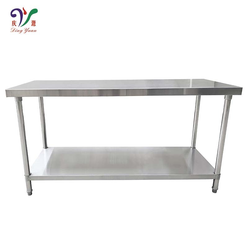 Hot sale assemble commercial kitchen stainless steel top shelf for work table with 2 layer