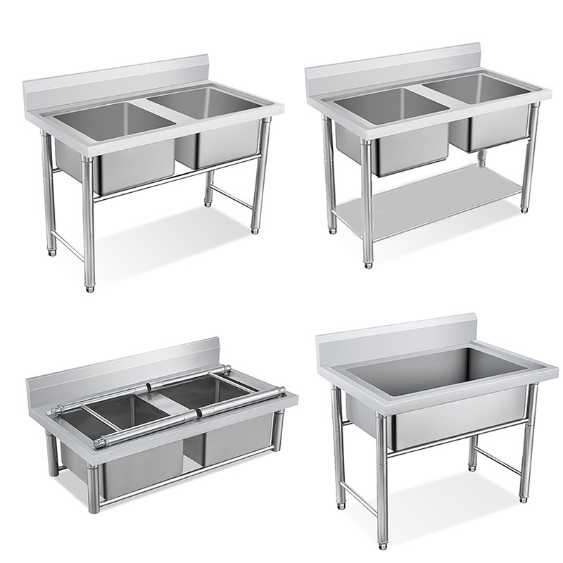 Restaurant kitchen thickened basin sink disinfection tank stainless steel commercial kitchen prep table sink