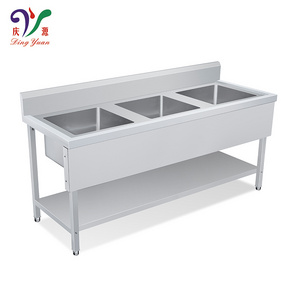 Restaurant kitchen thickened basin sink disinfection tank stainless steel commercial kitchen prep table sink