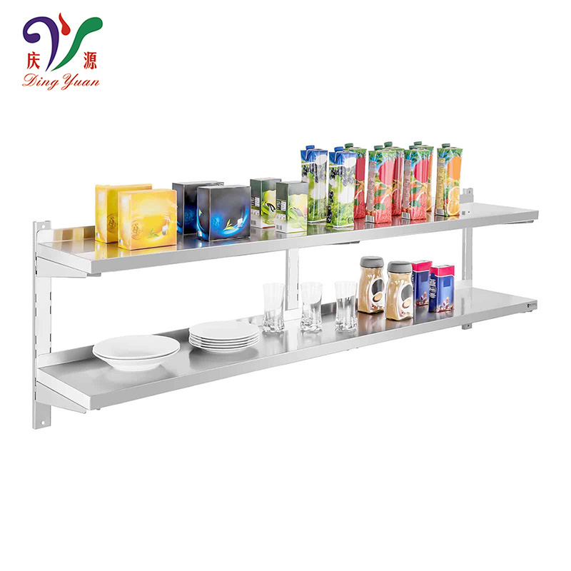 Stainless Steel Wall Shelves With Adjustable Consoles for Kitchen Shelving Unit