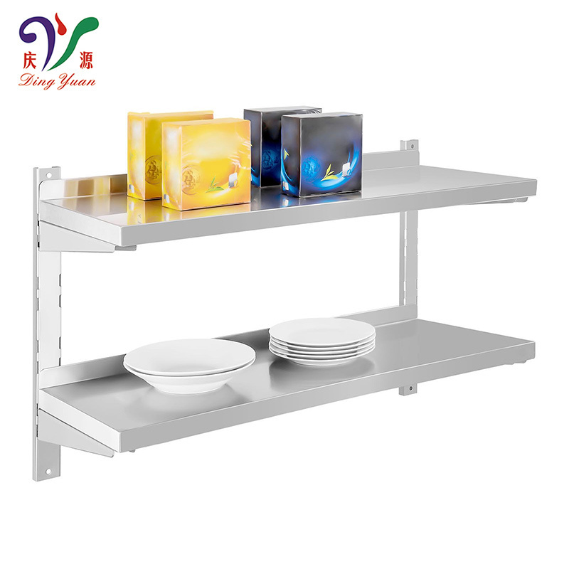 Stainless Steel Wall Shelves With Adjustable Consoles for Kitchen Shelving Unit