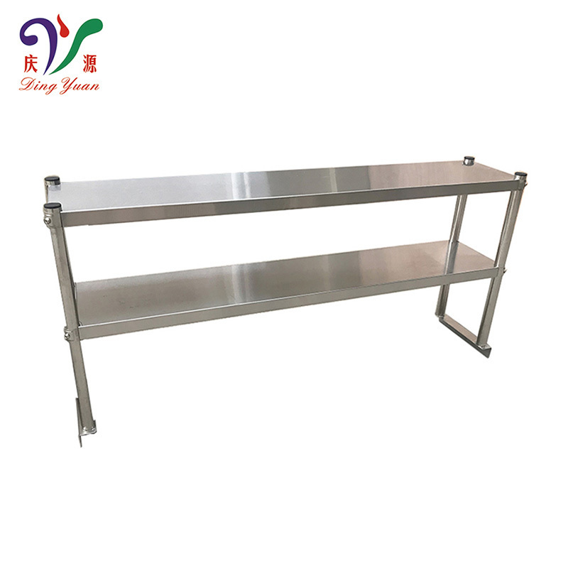 Hot sale assemble commercial kitchen stainless steel top shelf for work table with 2 layer