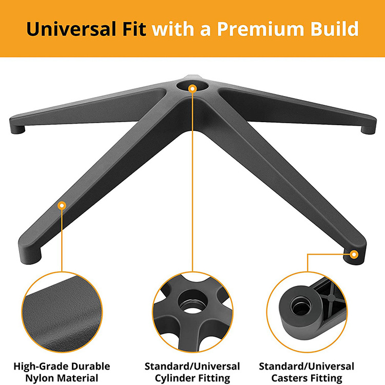 Swivel Plastic Office Chair leg Base Replacement Heavy Duty Base To Replace