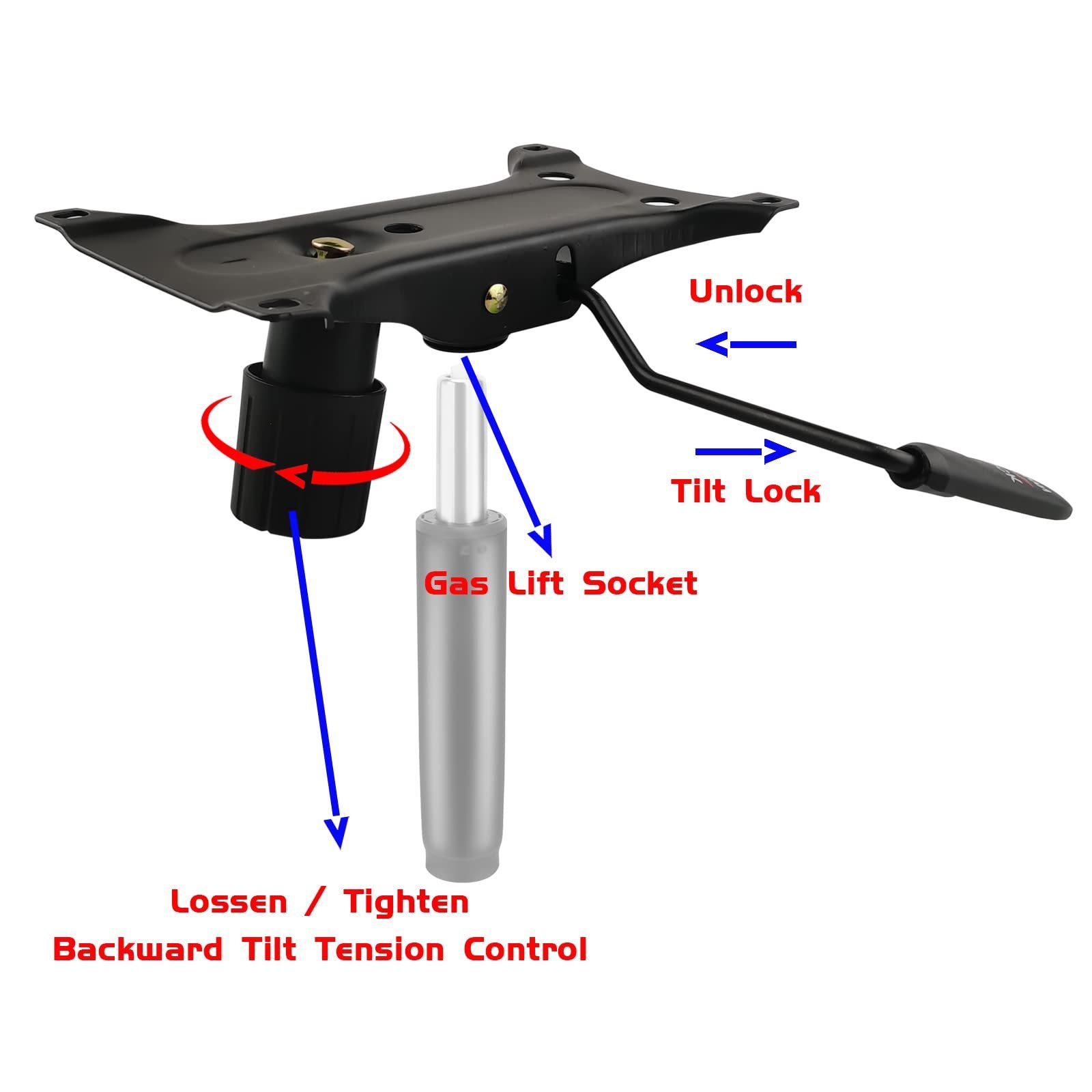 Office Chair Replacement Parts,Tilt Control Mechanism,Chair Base Replacement for Executive Chair Desk Chair