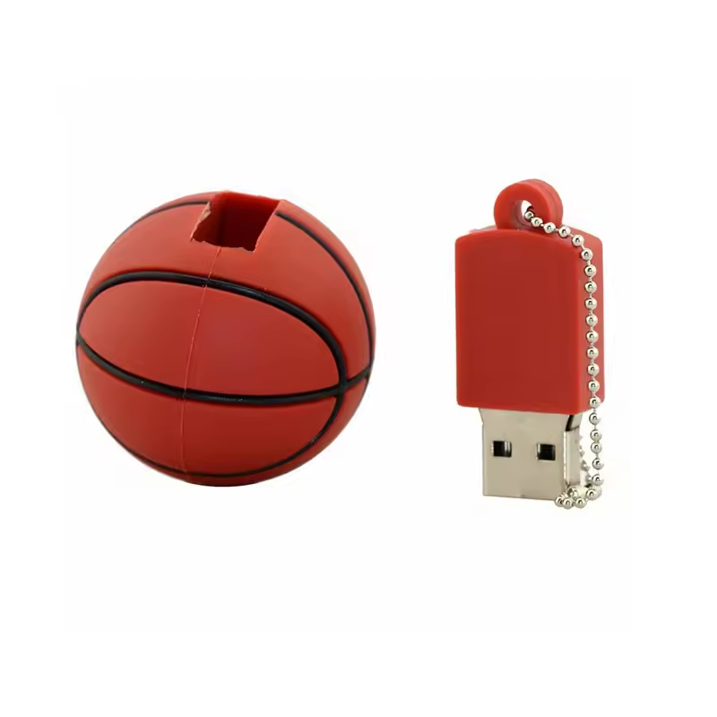 Best selling PVC material beautiful 1GB 2GB 4GB  Cartoon Basketball shape usb flash pen drive football shape usb stick