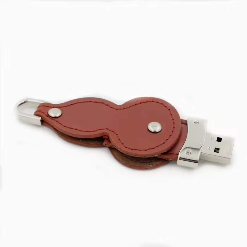 Jump Drive Promotional USB 3.0 Gourd shape swivel Leather keychain Pen Drive  Gift Fast disk 16GB 8GB 32GB Flash Drive