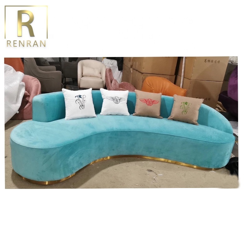 european modern style velvet moon Shaped sofa Irregular sofa set living room furniture contemporary designer sofa