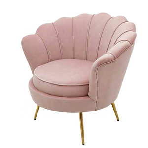 modern round flower pattern velvet green leisure arm chair for living room high quality golden leg hot sale accent chair